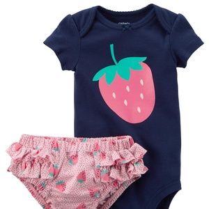 Carter's Baby Girl's Bodysuit and‎ Diaper Cover Set